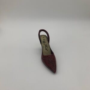 Vintage Rustic Red High Heel Shoe Figurine “Walk By Faith” Vanity Tabletop Decor